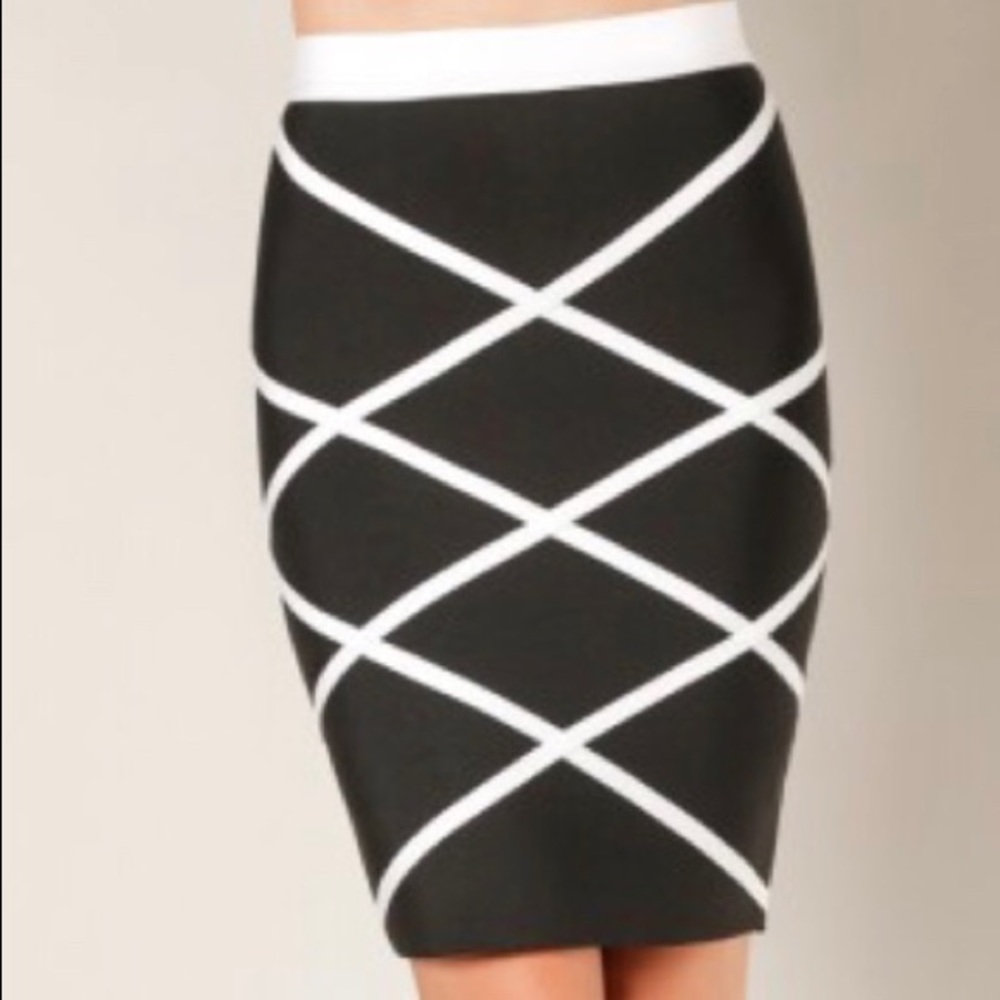 Multi Stripped Bandage Skirt